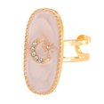 thumbnail image 2 of Finger Ring Oval Design Adjustable Opening Enamel Process Women Ring Multi-Symbol Design Hearts Stars Moons Pattern Finger Band, 2 of 8