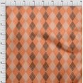 thumbnail image 4 of oneOone Polyester Spandex Dark Peach Fabric Check Sewing Material Print Fabric By The Yard 56 Inch Wide, 4 of 5