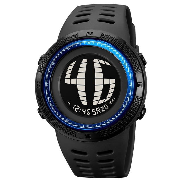 Montre Électronique de Sport Numérique Étanche, Résistance à l'Eau 50 m, Écran Rétroéclairé EL, Chronomètre Alarme Multifonction, pour Sports de Plein Air Style Militaire Usage Quotidien Natation