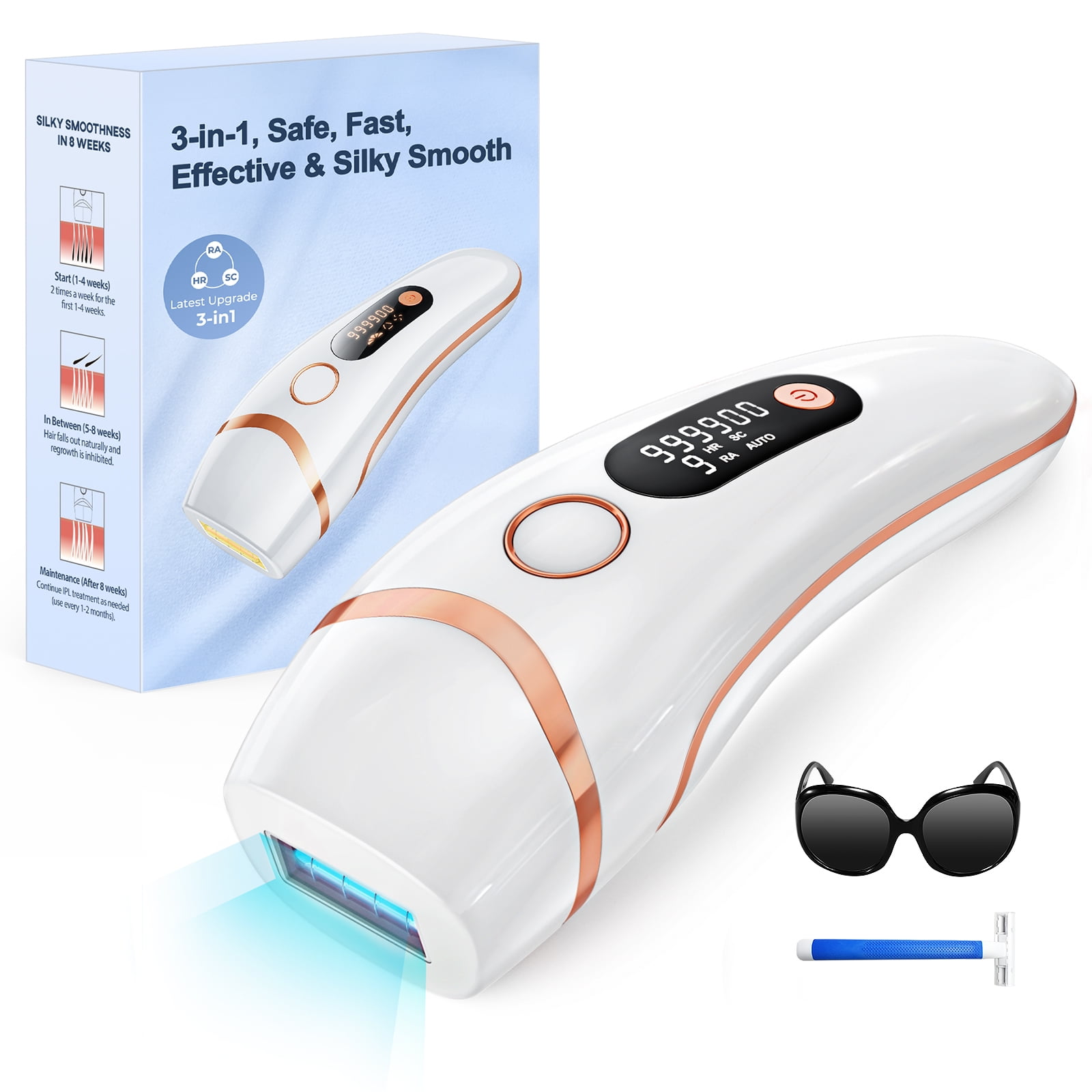IPL Laser Hair Removal for Women and Men, JOOYEE Ice Cooling 3-in