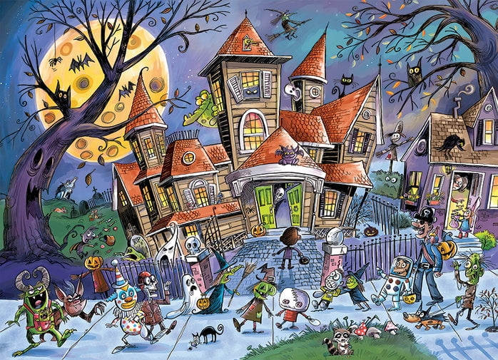 Cobble Hill Family Piece's 350 Piece Puzzle - Haunted House - Sample Poster Included