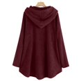 thumbnail image 5 of Womens Cardigan Plus Size Button Plush Tops Hooded Loose Cardigan Wool Coat Winter Jacket Navy Xl, 5 of 5