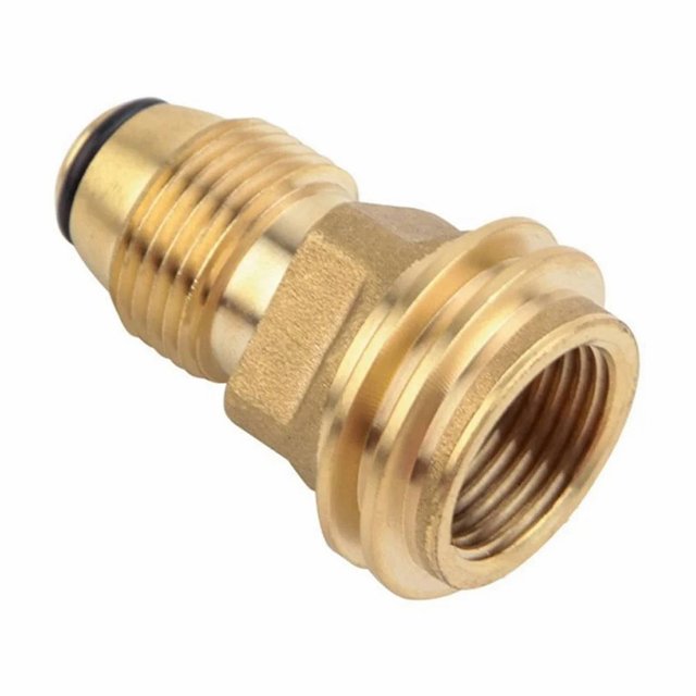 Qyaukm Propane Tank Adapter, Heavy Duty Conversion Connector with Leak Proof Design, Solid Brass Construction for Grills, Camping Stoves, Rv & Outdoor Heating Equipment