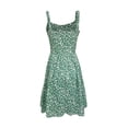 thumbnail image 4 of Pisexur Robes d'Été pour Femmes Robe Bohème à Imprimé Floral Sans Manches à Encolure Carrée à Larges Bretelles Robe Midi Tunique Taille Haute Robe Trapèze Mini Décontractée Élégante Fluide Hawaïenne de Plage avec Poche, 4 of 5