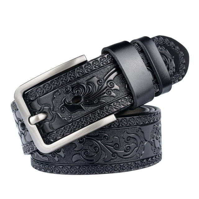 relayinert Classy And Durable PU Belt For Men Wear-resistant And Fine Workmanship Coffee Black 115cm 1Set