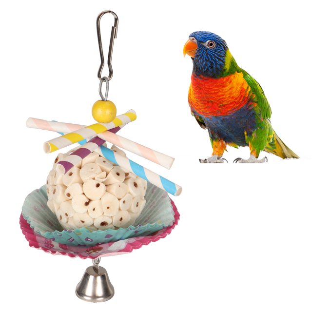 Edible Cake Bird Foraging Cake Bird Foraging Toy Treat Dispensing Bird Toy In The Form Of A Cake Edible Soft Boredom ParakeetsShredding Chewing Toy For Cockatiel Budgie