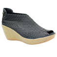 thumbnail image 1 of Bernie Mev's Womens Sabrina Slip On Peep Toe Wedge - Black, 1 of 1