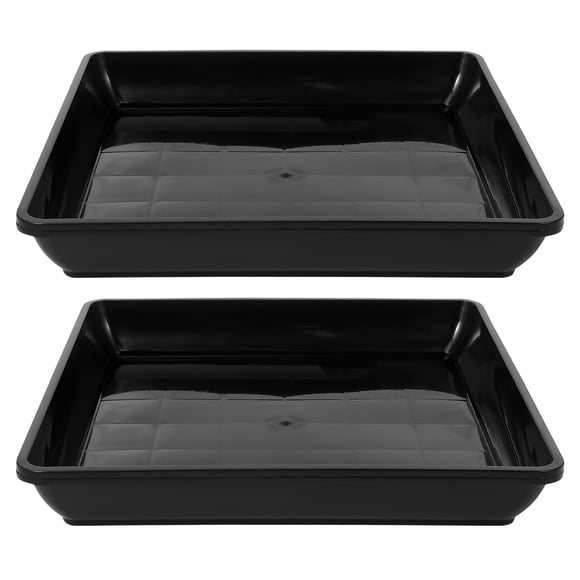 MOVTOTOP 2Pcs Plant Saucer Square Planter Saucer Plastic Plant Tray Planter Drip Trays for Flower Pot
