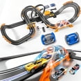 thumbnail image 1 of Electric Slot Car Race Track Sets with 4 High-Speed Racing Slot Cars Dual Racing Game with 2 Controllers Circular Overpass Track Featuring Flash Bridge Pendulum Gifts Toys for Boys Kids Age 6 7 8-12, 1 of 7