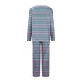 thumbnail image 5 of Timegard Ensembles de Pyjamas pour Femmes 2 Pcs à Rayures Manches Longues Col en V Haut Froncé et Pantalon Tenues de Pjs d'Automne, 5 of 5