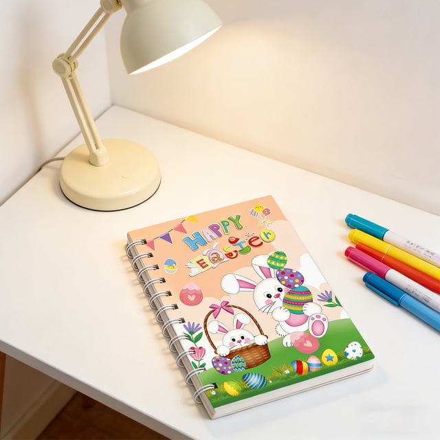 Fesfesfes Cute Small A7 Spiral Notebooks Bunny Memo Notepads Blank Pages-Journals for Study,Drawing and Writing Notes,2.95x4.33in