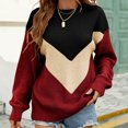 thumbnail image 1 of RKSTN Sweaters for Women Fashion Long Sleeves Stitching Round-Neck Pullover Tops Blouse Knitted Sweater Fall Sweaters, 1 of 8
