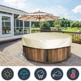 thumbnail image 2 of GLFILL Round Above Ground Pool Cover Leaf Net Lid Protector With Straps Pool Blanket Hot Tub Cover Swimming Pool Bubble 2024 beige 190x30cm, 2 of 8