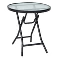 thumbnail image 1 of Costway Table d'Appoint Rond Pliant en Verre pour Patio, Table Bistro Café, Support pour Plante, 1 of 9
