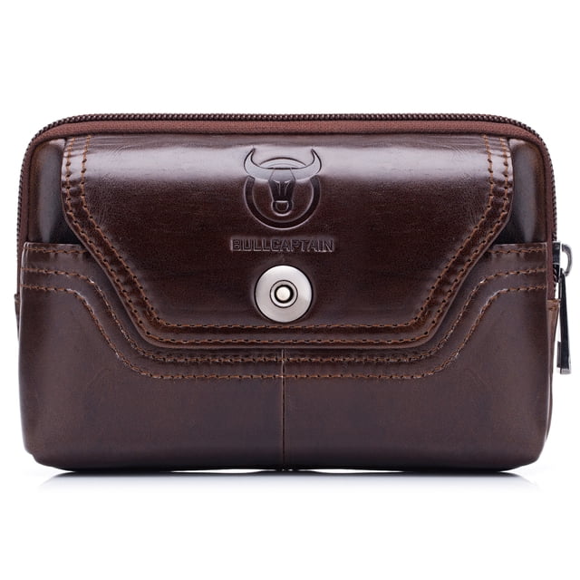 Men Leather Belt Pouch Waist Bag Fanny Pack Phone Pouch with Belt Loop