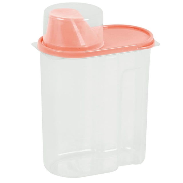 Pot Scellé avec Couvercle Rangement Alimentaire Pot Scellé avec Distributeur Contenant PP Cuisine Riz Céréales Grains Boîte de Conservation, 2,5 L, Rose