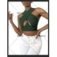 thumbnail image 1 of Honganda Women's Criss Cross Tank Tops, Sleeveless Solid Color Cutout Crop Tops, 1 of 10