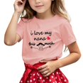 thumbnail image 1 of T-shirts Garçons Filles Printemps Été Manches Courtes Imprimé Lettre Col Rond T-Shirt Haut Rose 6-7 Ans, 1 of 4