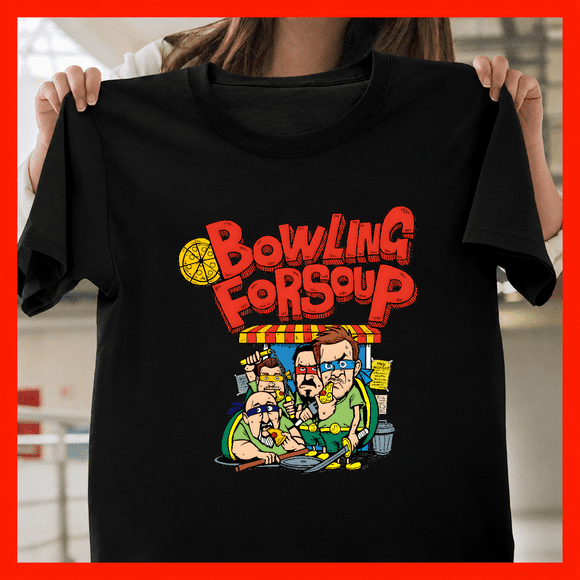 T-Shirt Unisexe de Jeu de Quilles pour Soupe Caricature Pop Punk 1985 Groupe Alexa Bliss Vidéo, jusqu'à la Taille 3TG.