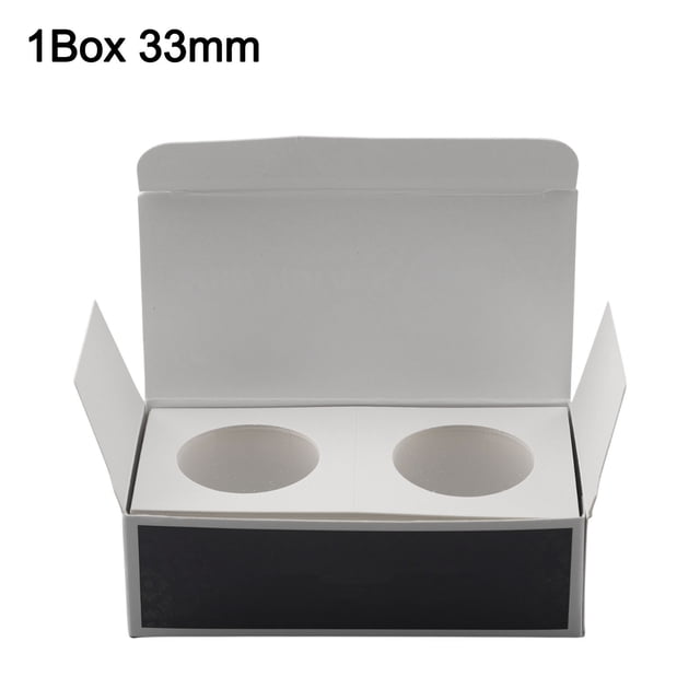 LEFU Coin Collection Storage Box Set - 12 Sizes Cardboard Holders Optional for Stamps & Coins, White Square Protective Cases, 50 Sheets per Box, Ideal for Collectors