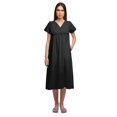 thumbnail image 2 of Moomaya Solid Short Sleeve Nightdress For Ladies Button Placket Nightwear, 2 of 6