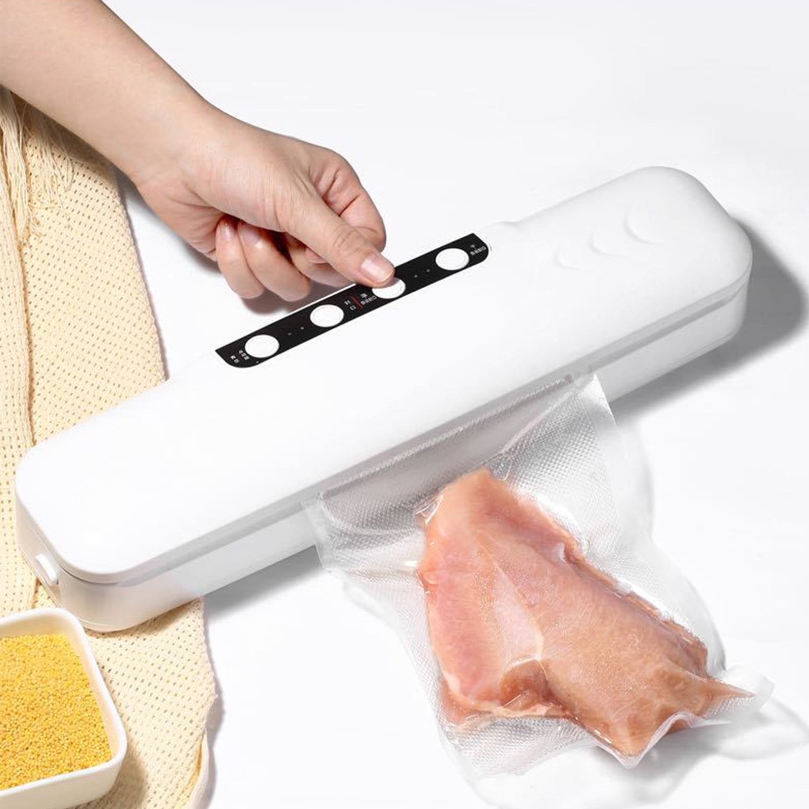 Économies d'Été Kcavykas Machine Scelleuse sous Vide, Machine Automatique Améliorée de Conservation du Po-Od, Scelleuse sous Vide Compacte pour Po-Od, Moins de Bruit, Modes Sec et Humide pour Po-Od, 10 Sacs sous Vide