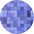 thumbnail image 1 of Ahgly Company Tapis d'Intérieur Lavable en Machine Carré Transitionnel Bleu Ciel, 3 Pieds Carré, 1 of 7