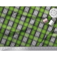 thumbnail image 3 of Soimoi Green Poly Georgette Fabric Plaid Check Decor Fabric Printed Yard 52 Inch Wide, 3 of 3