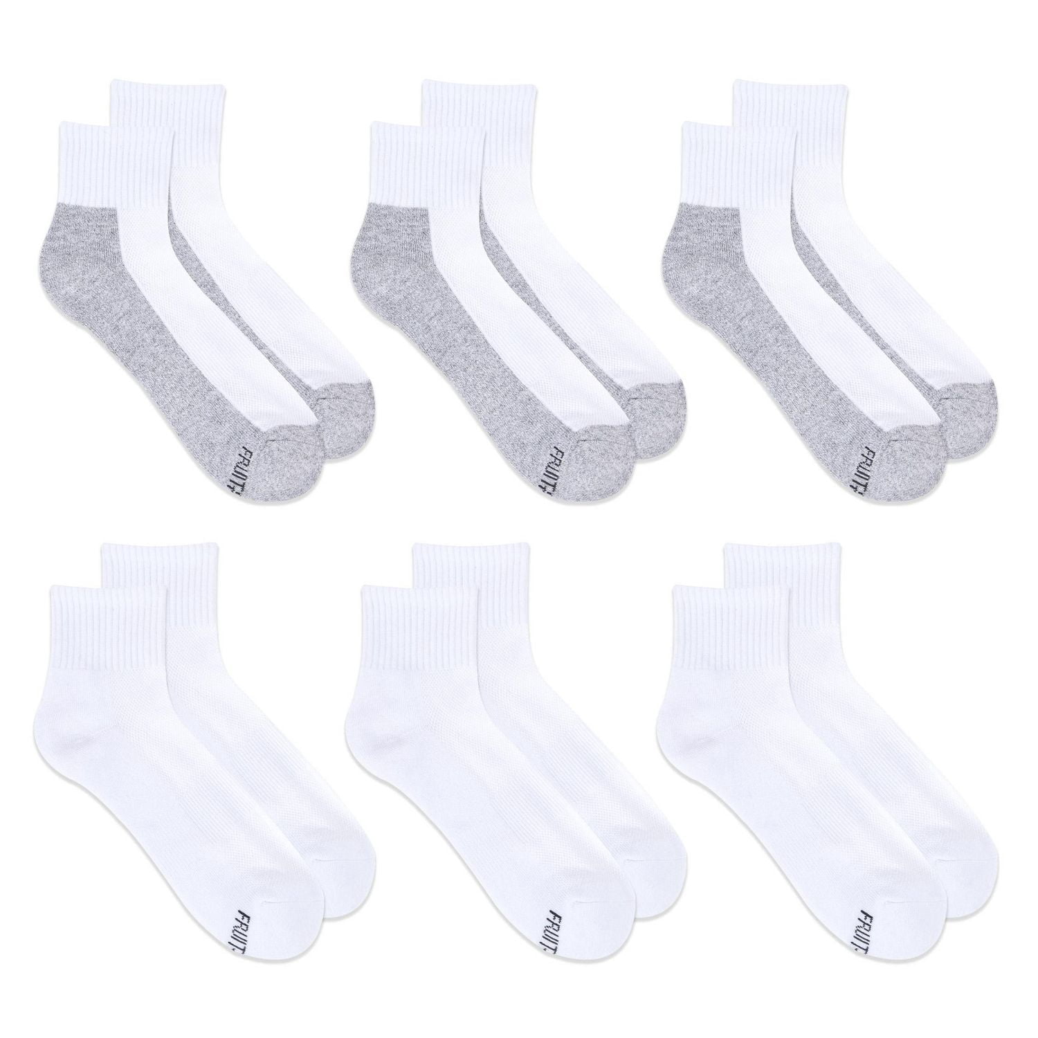 Fruit of the Loom All Day Comfort Cotton Blend Ankle Socks for Men (6-Pack)