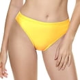 thumbnail image 3 of B91xZ Women's High Waisted Swim Bottom Ruched Bikini Tankini Swimsuit Briefs,Yellow M, 3 of 4