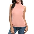 thumbnail image 2 of Meichang Débardeur Noir à Col Roulé pour Femmes, Débardeur Sans Manches à Col Roulé pour Femmes Grande Taille Extensible Ajusté Couche de Base T-Shirt Débardeur Col Roulé pour Femmes, 2 of 6
