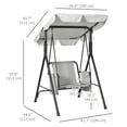 thumbnail image 3 of Outsunny Chaise Balançoire de Patio 1 Place avec Auvent Réglable et Coussins, 3 of 10
