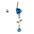 thumbnail image 1 of Visland Romantic 2-Rose Connected Dangling Belly Ring Navel Button Jewelry Gift, 1 of 7