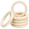 thumbnail image 1 of Unique Bargains 100mm Wooden Rings for Crafts, 10 Pack Natural Wood Rings Unfinished Wood Loop Circle, 1 of 8