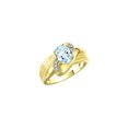 thumbnail image 3 of RYLOS Rings for Women 14K Gold Plated Silver Ring Oval 9X7MM Gemstone & Diamonds Classic Design March Aquamarine Jewelry for Women Size 8, 3 of 7