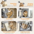 thumbnail image 4 of CoSoTower 76" Large Cat Tree for Indoor Cats with 8 Scratching Posts, 3 Plush Beds, 2 Hammocks, 2 Large Condos, Ramp, Light Grey, 4 of 7