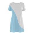 thumbnail image 4 of Robe T-Shirt pour Femmes Grande Taille à Enfiler d'Été Décontractée Mini Robe Couleur Unie à Coutures Robe de Détente Tenue Quotidienne, 4 of 5
