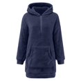 thumbnail image 5 of TJAZFJPA Robes de Soirée pour Femmes Robe Décontractée Unie à Capuche Ample avec Fermeture Éclair Poche Chandail Col en V Robe Chandail Mini Robe Fraise Robe de Maternité Rouge, 5 of 5
