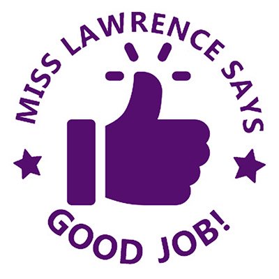 Printtoo Personalized Teachers Stamp Good Job! Teachers Name Self-Inking Rubber Stamp Appreciation Message For School Classroom & Homework Supplies,Purple - 30 x 30 mm