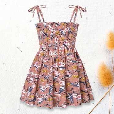 DPTALR Robe d'Été Sans Manches à Bretelles pour Tout-Petites Filles, Imprimé Graphique, Vêtements pour Enfants