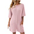 thumbnail image 1 of Yanlir 2025 Spring Summer Rompers for Womens Casual Rompers Adjustable Shorts Overalls Loose Jumpsuits Summer Outfits with Pockets(Pink,L), 1 of 8