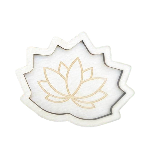 EGNMCR Room Decor Home Decor Wooden Crystal Lotus Mini Tray Crafts Crystal Stone Tray Decoration Wooden crystal lotus