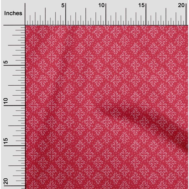 oneOone Cotton Cambric Fabric Dot & Floral Block Print Fabric BTY 56 Inch Wide