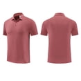 thumbnail image 3 of Styesk T-Shirts pour Homme Mode Décontractée Sport Absorption de la Sueur Couleur Unie Manches Courtes Col Rabattu Chemisier Chemise, 3 of 8