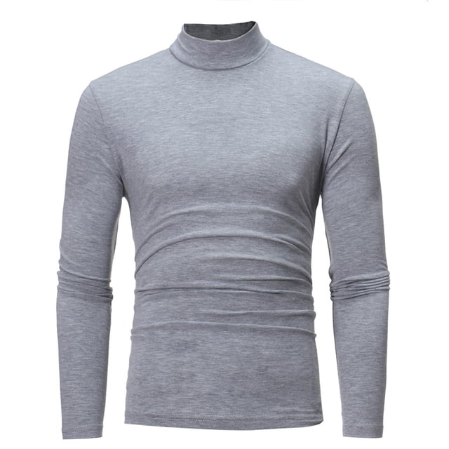 CEHVOM Chemise de Base Ajustée Extensible Unie à Col Mi-Haut à Manches Longues pour Homme Vente
