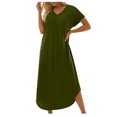 thumbnail image 2 of EGNMCR Robes de Fête pour Femmes Nouvelle Robe d'Été pour Femmes Ajustée à Manches Courtes Robe T-shirt Colorée, 2 of 6