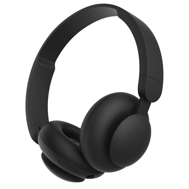 onn . Écouteurs Sans Fil avec Micro, Supra-Auriculaires, Bluetooth Noirs avec Coussinets d'Oreille, Serre-Tête Ajustable et Fini Mat, Offrant jusqu'à 14 Heures d'Écoute Sans Fil et Portée Bluetooth de 33 Pi, Légers et Pliables pour un Rangement Facile, Idéals pour les Appels Mains Libres et la Prise en Charge de l'Assistant Vocal.