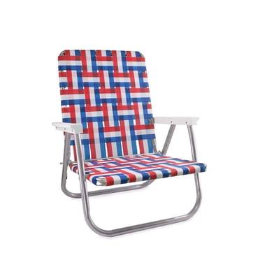 Lawn Chair USA - Chaise Classique Pliante en Aluminium à Sangles - Chaise d'Extérieur Durable, Portable et Confortable - Idéale pour le Camping, les Sports et les Concerts - Old Glory