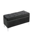 thumbnail image 1 of Jessar - Pouf / Repose-Pieds sur Pieds, Rectangulaire, de la Collection Codi, Velours Noir, 1 of 2