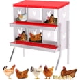 thumbnail image 1 of Chicken Nesting Box, 6 Compartment Metal Chicken Nesting Boxes for Chicken Coop, Easy Egg Collection, Easy Cleaning, Chicken Laying Boxes with Bracket Legs for Hens, Red, 1 of 7